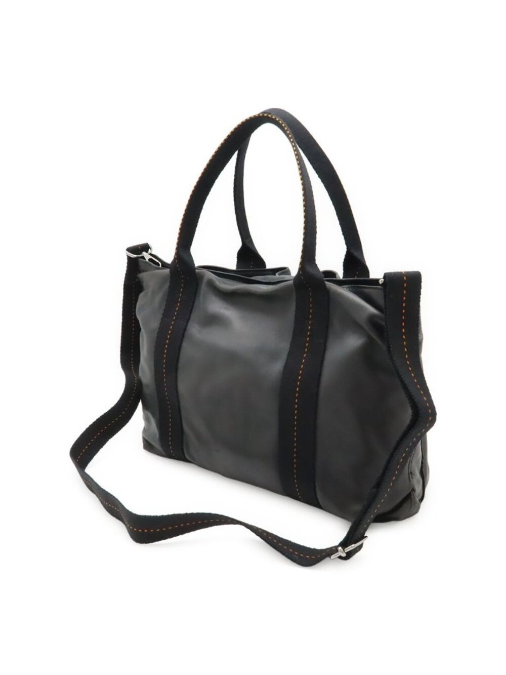 Hermes Caravan Horizontal MM Tote 2-Way Shoulder Bag Crossbody Vo Derma Leather - Picture 2 of 9